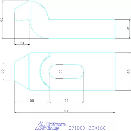 Amf Szorítóvas hajlított 22X160 mm