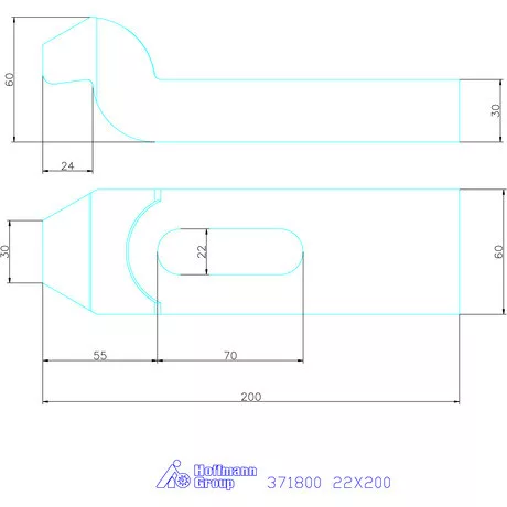 Amf Szorítóvas hajlított 22X200 mm