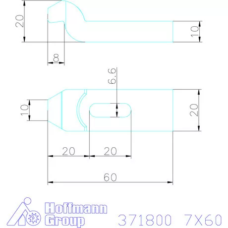 Amf Szorítóvas hajlított 7X60 mm