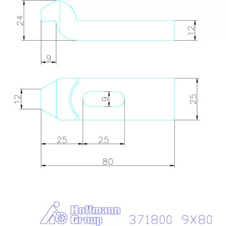 Amf Szorítóvas hajlított 9X80 mm