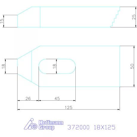 Amf Szorítóvas lépcsős fogazással 18X125 mm