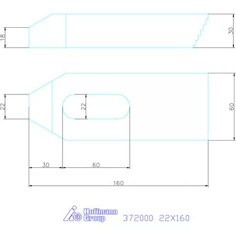 Amf Szorítóvas lépcsős fogazással 22X160 mm