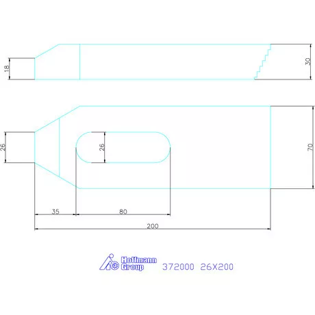 Amf Szorítóvas lépcsős fogazással 26X200 mm