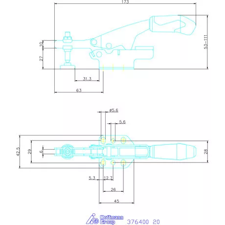 Garant Horizontális gyorsszorító, változtatható 20