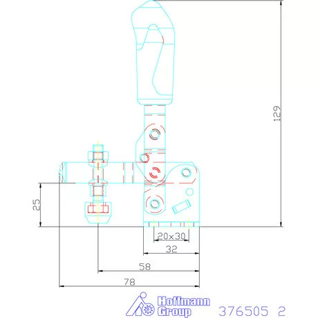 Amf Vertikális befogó vízszintes talppal, rozsdamentes 2