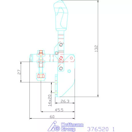 Amf Vertikális befogó derékszögű talppal, oldalsó felszereléshez 1
