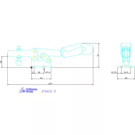 Amf Horizontális gyorsszorító plusz, vízszintes talppal 2