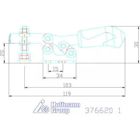 Amf Horizontális gyorsszorító vízszintes talppal, rozsdamentes 1