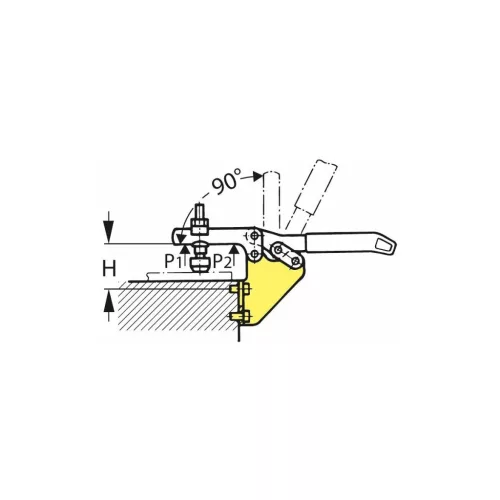 Amf Horizontális gyorsszorító derékszögű talppal 2