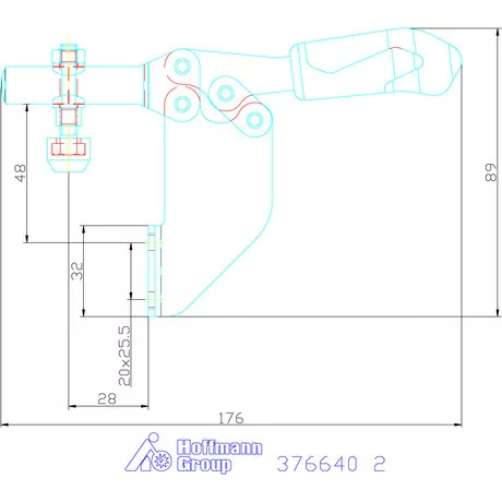 Amf Horizontális gyorsszorító derékszögű talppal 2