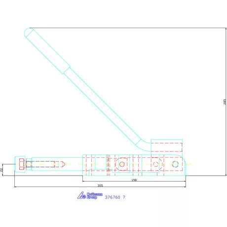 Amf Tolórudas gyorsszorító áthelyezhető kézi működtető karral 7