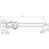 Digitális tolómérő kör keresztmetszetű mélységmérővel és adatkimenettel 150 mm
