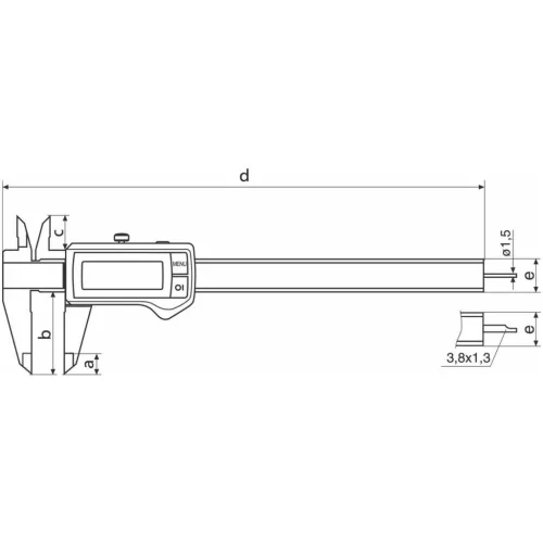 Digitális tolómérő IP67 kör keresztmetszetű mélységmérővel 150 mm