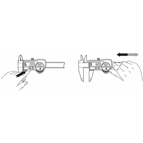 Digitális tolómérő IP67 kör keresztmetszetű mélységmérővel 150 mm