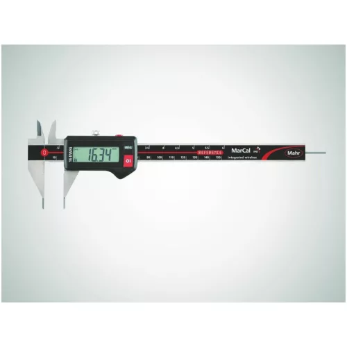 Digitális műhelytolómérő hegyes mérőszárakkal és kör keresztmetszetű mélységmérővel 150 mm