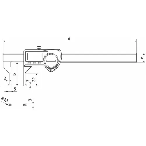Digitális műhelytolómérő kifelé néző mérőcsőrökkel 150 mm