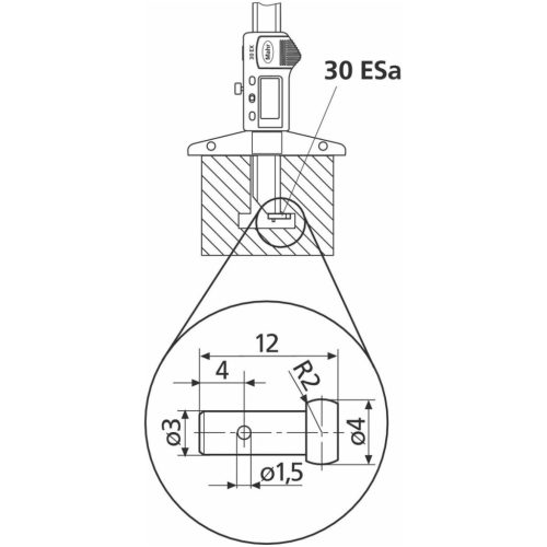 Mérőbetét távolságméréshez ⌀ 4 mm