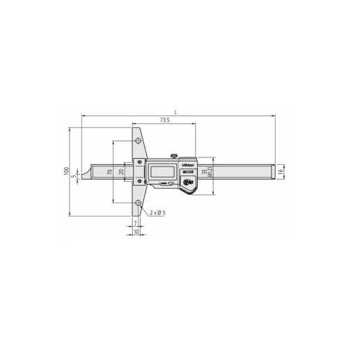 Mitutoyo Digitális mélységmérő tolómérő IP 67 adatkimenettel 200 mm