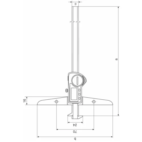 Mahr Digitális horony mélységmérő tolómérő IP 67 200 mm
