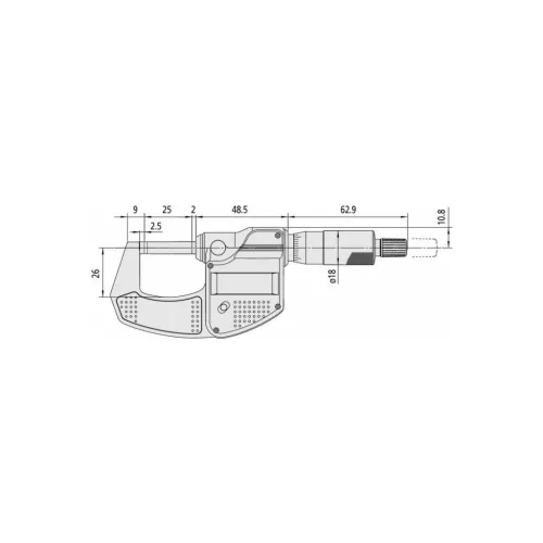 Digitális kengyeles mikrométer  0-25 mm