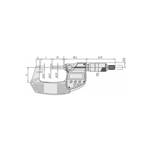 Mitutoyo Digitális kengyeles mikrométer IP65 adatkimenettel 25-50 mm