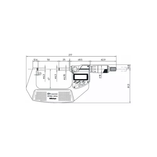 Mitutoyo Digitális kengyeles mikrométer IP65 adatkimenettel 50-75 mm