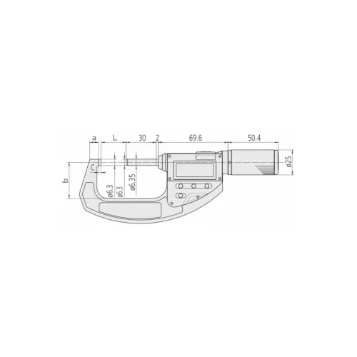 Mitutoyo Digitális kengyeles mikrométer adatkimenettel 25-55 mm