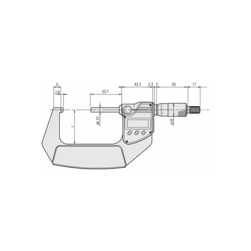 Digitális kengyeles mikrométer ívelt felülethez 0-25 mm