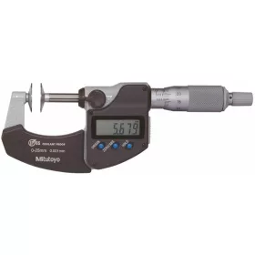   Mitutoyo Digitális kengyeles mikrométer tárcsás mérőfelületekkel 0-25 mm