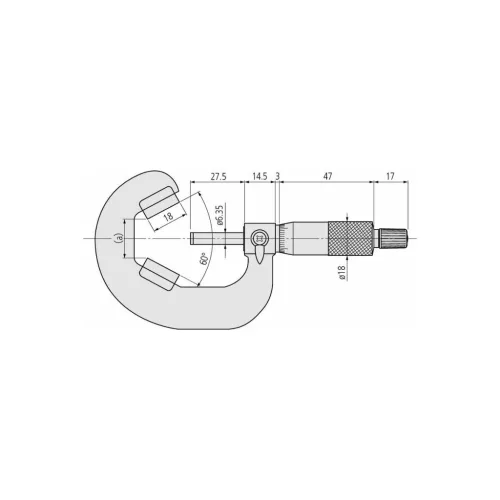 Mitutoyo Kengyeles mikrométer prizmás üllővel 10-25 mm