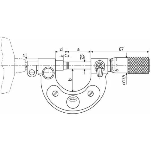 Mahr Finomkijelzős kengyeles mikrométer 0-25 mm
