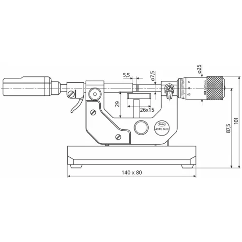Finomkijelzős álló mikrométer  0-50 mm
