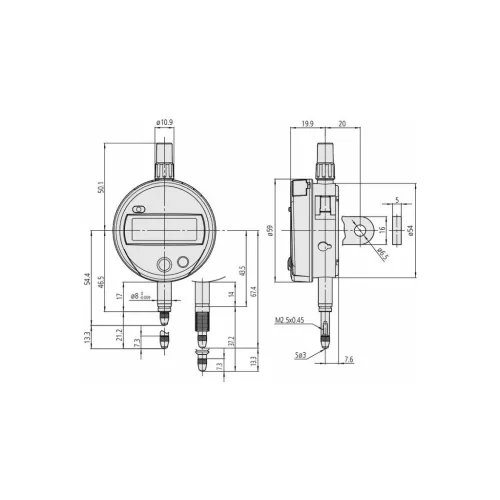 Absolute mérőóra leolvasás 0,01 mm 12,5 mm