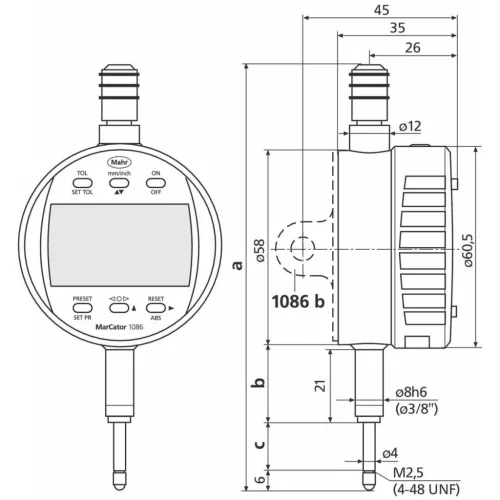 Mahr Digitális mérőóra leolvasás 0,01 mm 100 mm