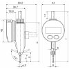 Digitális szögtapintós mérőóra, tapintókar hossza 14,5 mm  0,4/43 mm