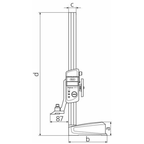 Mahr Digitális magasságmérő és előrajzoló készülék, adatkimenettel 600 mm