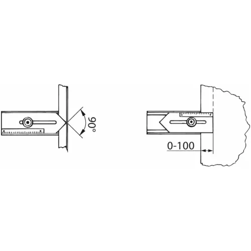 Holex Előrajzoló derékszögvonalzó INOX 100 mm