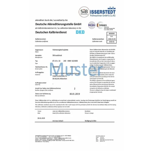 Sib Testblock Keménység összehasonlító lap HV 30 620