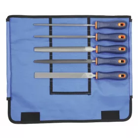   Dick Reszelőkészlet 2K nyéllel, 5 darabos, felgöngyölhető tokban Fém 200 mm