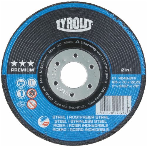 Tyrolit Nagyoló csiszolótárcsa PREMIUM***"2 in 1“ 125X7 mm