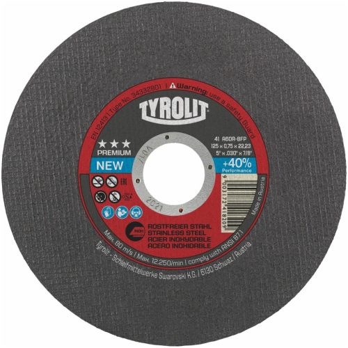 Tyrolit Vágótárcsa PREMIUM*** SZUPER VÉKONY 125 mm