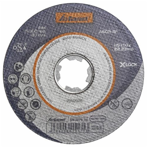 Vágótárcsa, nagy teljesítményű kivitel X-LOCK EXTRA VÉKONY, INOX 115 mm