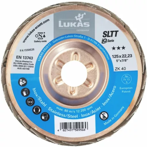Lukas Legyezős csiszolótárcsa SLTT (ZA), sík-kúpos acélhoz 40