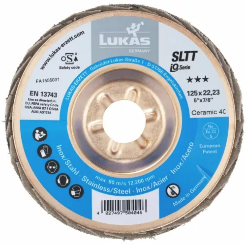 Lukas Legyezős csiszolótárcsa SLTT (CER), sík-kúpos INOX-hoz 40