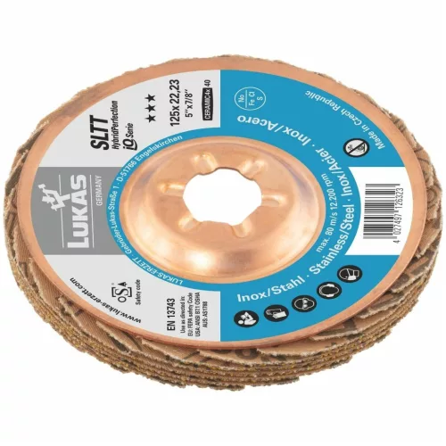 Legyezős csiszolótárcsa SLTT (CER), sík-kúpos INOX-hoz 40