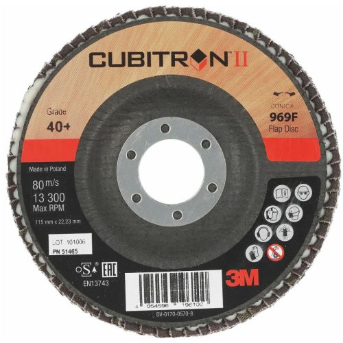 Legyezős csiszolótárcsa 969F Cubitron™ II, üvegszálas tányér kúpos 80