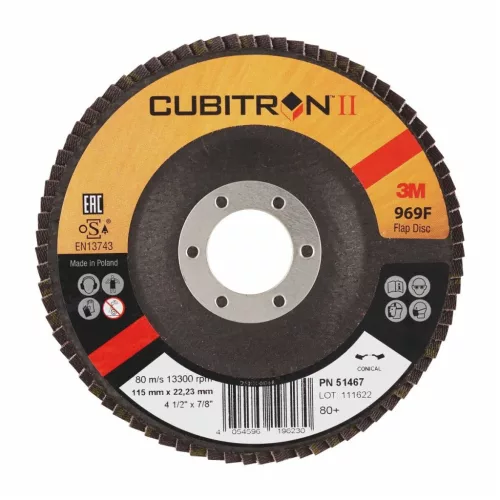 3M Legyezős csiszolótárcsa 969F Cubitron™ II, üvegszálas tányér kúpos 80