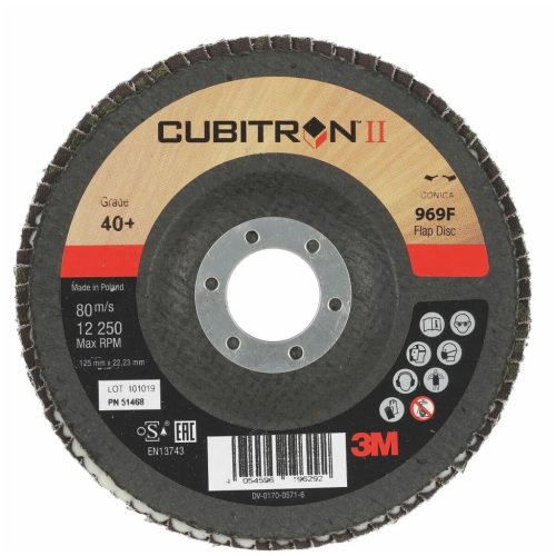 Legyezős csiszolótárcsa 969F Cubitron™ II, üvegszálas tányér kúpos 80