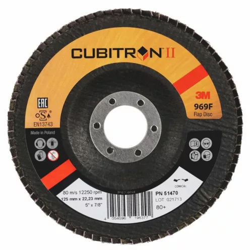 3M Legyezős csiszolótárcsa 969F Cubitron™ II, üvegszálas tányér kúpos 80