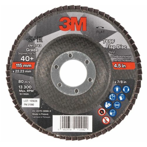 3M Legyezős csiszolótárcsa 769F, üvegszövet tányér lapos 40